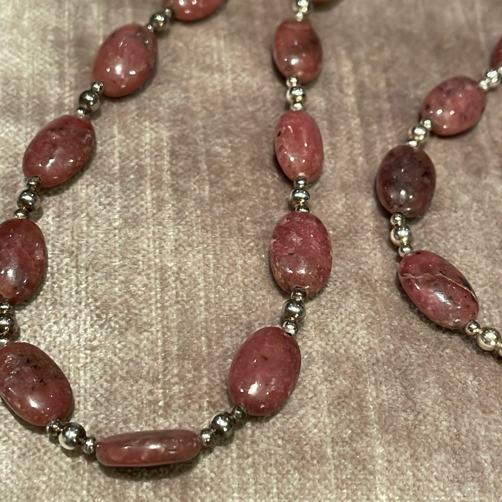 American West Carolyn Pollack Sterling Silver And Pink Rhodonite Beaded